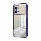 For vivo iQOO 9 Pro Transparent Plating Fine Hole Phone Case(Purple) - 1