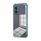 For vivo iQOO 9 Pro Transparent Plating Fine Hole Phone Case(Blue) - 1