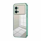 For vivo iQOO 9 Pro Transparent Plating Fine Hole Phone Case(Green) - 1