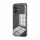 For vivo iQOO 9 Pro Transparent Plating Fine Hole Phone Case(Black) - 1