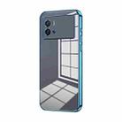 For vivo iQOO 9 Transparent Plating Fine Hole Phone Case(Blue) - 1
