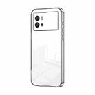 For vivo iQOO 9 Transparent Plating Fine Hole Phone Case(Silver) - 1