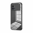 For vivo iQOO 9 Transparent Plating Fine Hole Phone Case(Black) - 1