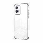 For vivo iQOO U5 Transparent Plating Fine Hole Phone Case(Silver) - 1