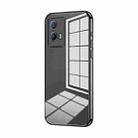 For vivo iQOO U5 Transparent Plating Fine Hole Phone Case(Black) - 1