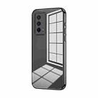 For vivo iQOO Z5 Transparent Plating Fine Hole Phone Case(Black) - 1