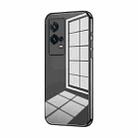 For vivo iQOO 8 Pro Transparent Plating Fine Hole Phone Case(Black) - 1