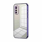 For vivo iQOO Neo3 5G / Z1 / Neo5 Lite Transparent Plating Fine Hole Phone Case(Purple) - 1