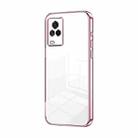 For vivo iQOO 7 Transparent Plating Fine Hole Phone Case(Pink) - 1