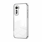 For vivo iQOO 5 Transparent Plating Fine Hole Phone Case(Silver) - 1