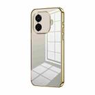 For vivo iQOO Z9 Transparent Plating Fine Hole Phone Case(Gold) - 1