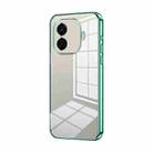 For vivo iQOO Z9 Transparent Plating Fine Hole Phone Case(Green) - 1