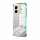 For vivo iQOO Z9 Turbo Transparent Plating Fine Hole Phone Case(Green) - 1