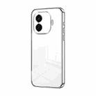 For vivo iQOO Z9 Turbo Transparent Plating Fine Hole Phone Case(Silver) - 1