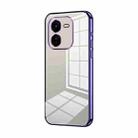 For vivo iQOO Z9x Transparent Plating Fine Hole Phone Case(Purple) - 1