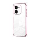 For vivo iQOO Z9x Transparent Plating Fine Hole Phone Case(Pink) - 1