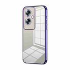 For OPPO A79 5G / A2 Transparent Plating Fine Hole Phone Case(Purple) - 1