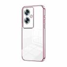 For OPPO A79 5G / A2 Transparent Plating Fine Hole Phone Case(Pink) - 1