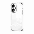 For OPPO A2m Transparent Plating Fine Hole Phone Case(Silver) - 1