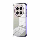 For OPPO A2 Pro Transparent Plating Fine Hole Phone Case(Purple) - 1