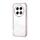 For OPPO A2 Pro Transparent Plating Fine Hole Phone Case(Pink) - 1