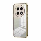 For OPPO A2 Pro Transparent Plating Fine Hole Phone Case(Gold) - 1