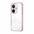 For OPPO K11 Transparent Plating Fine Hole Phone Case(Pink) - 1