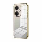 For OPPO K11 Transparent Plating Fine Hole Phone Case(Gold) - 1