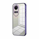 For OPPO Reno10 5G/Reno10 Pro 5G Global Transparent Plating Fine Hole Phone Case(Purple) - 1