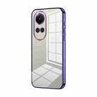 For OPPO Reno10 / Reno10 Pro 5G Global Transparent Plating Fine Hole Phone Case(Purple) - 1