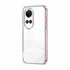 For OPPO Reno10 5G/Reno10 Pro 5G Global Transparent Plating Fine Hole Phone Case(Pink) - 1