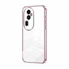 For OPPO Reno10 Pro+ Transparent Plating Fine Hole Phone Case(Pink) - 1