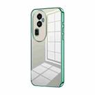 For OPPO Reno10 Pro+ Transparent Plating Fine Hole Phone Case(Green) - 1