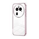 For OPPO Find X6 Pro Transparent Plating Fine Hole Phone Case(Pink) - 1