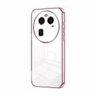 For OPPO Find X6 Transparent Plating Fine Hole Phone Case(Pink) - 1