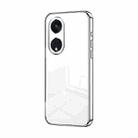 For OPPO Reno8 T 5G Transparent Plating Fine Hole Phone Case(Silver) - 1