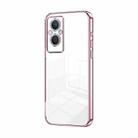 For OPPO Reno7 Z 5G / F21 Pro 5G Transparent Plating Fine Hole Phone Case(Pink) - 1