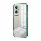 For OPPO Reno7 Z 5G / F21 Pro 5G Transparent Plating Fine Hole Phone Case(Green) - 1