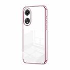 For OPPO A58 5G / A58x 5G Transparent Plating Fine Hole Phone Case(Pink) - 1