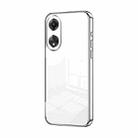 For OPPO A58 5G / A58x 5G Transparent Plating Fine Hole Phone Case(Silver) - 1