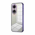 For OPPO A1 Pro Transparent Plating Fine Hole Phone Case(Purple) - 1