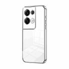 For OPPO Reno8 Pro+ Transparent Plating Fine Hole Phone Case(Silver) - 1
