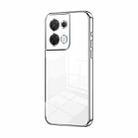 For OPPO Reno8 Transparent Plating Fine Hole Phone Case(Silver) - 1