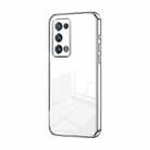For OPPO Reno6 Pro+ Transparent Plating Fine Hole Phone Case(Silver) - 1