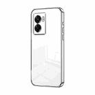 For OPPO A57 5G Transparent Plating Fine Hole Phone Case(Silver) - 1