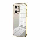 For OPPO Find X5 Pro Transparent Plating Fine Hole Phone Case(Gold) - 1