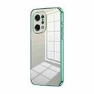 For OPPO Find X5 Transparent Plating Fine Hole Phone Case(Green) - 1