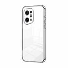 For OPPO Find X5 Transparent Plating Fine Hole Phone Case(Silver) - 1