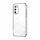 For OPPO A55 5G / A56 / A53s 5G Transparent Plating Fine Hole Phone Case(Silver) - 1