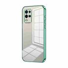 For OPPO K9x Transparent Plating Fine Hole Phone Case(Green) - 1